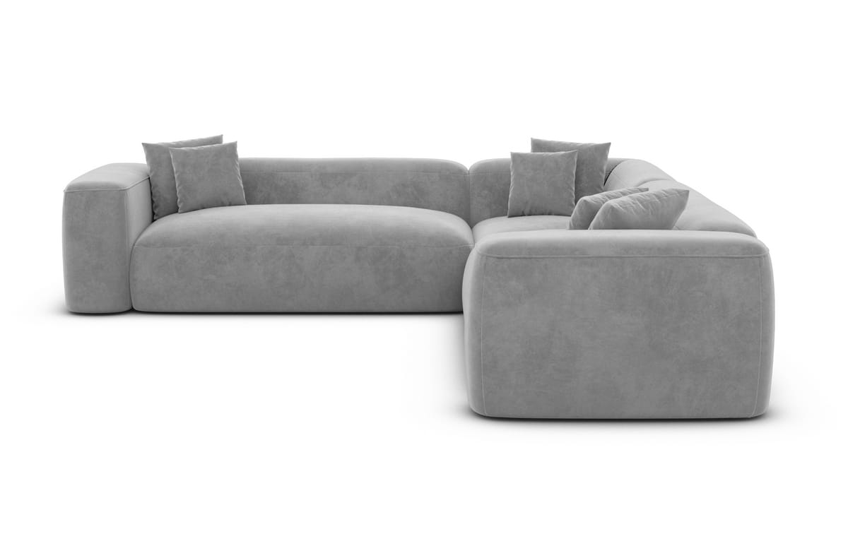Stoff Ecksofa Alcudia L-Form Hellgrau