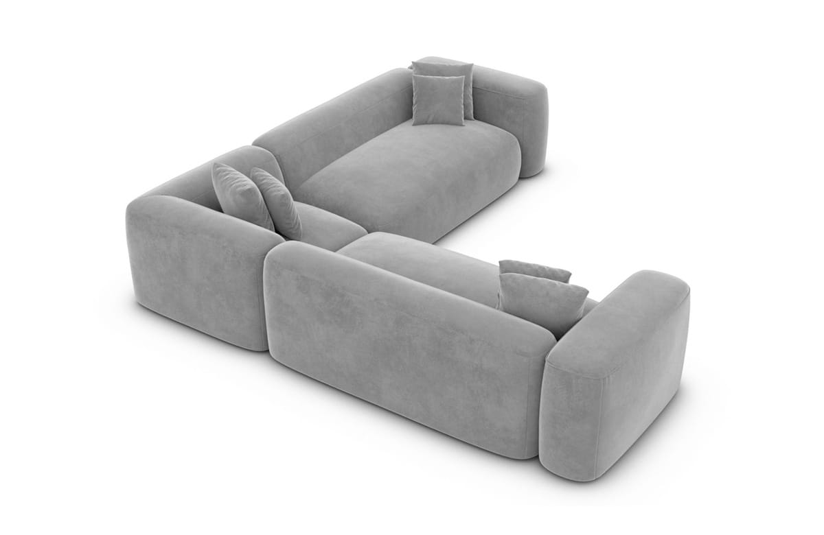 Stoff Ecksofa Alcudia L-Form Hellgrau