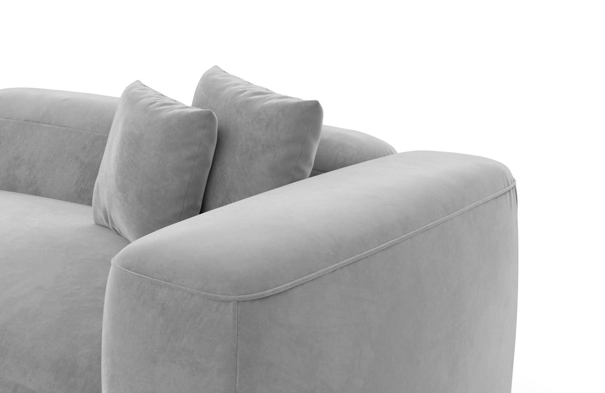 Stoff Ecksofa Alcudia L-Form Hellgrau