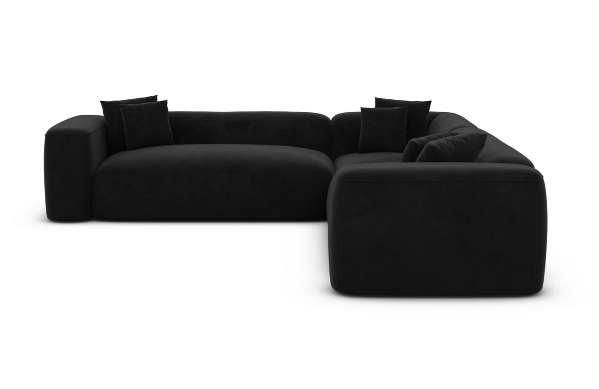 Stoff Ecksofa Alcudia L-Form Schwarz