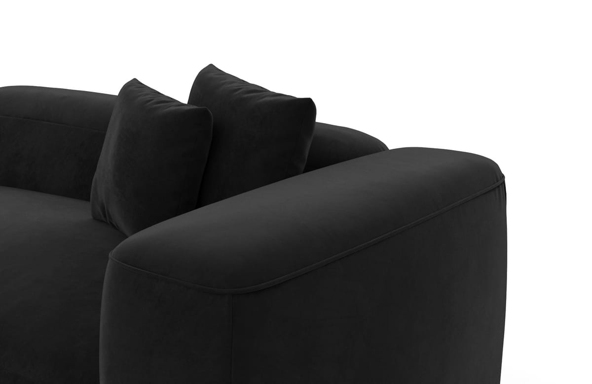 Stoff Ecksofa Alcudia L-Form Schwarz