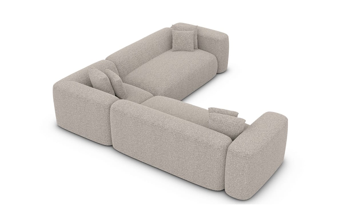 Stoff Ecksofa Alcudia L-Form Pearl