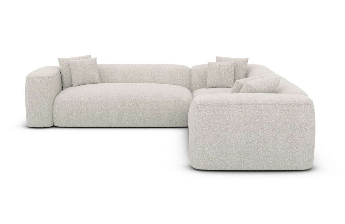 Stoff Ecksofa Alcudia L-Form Weiß