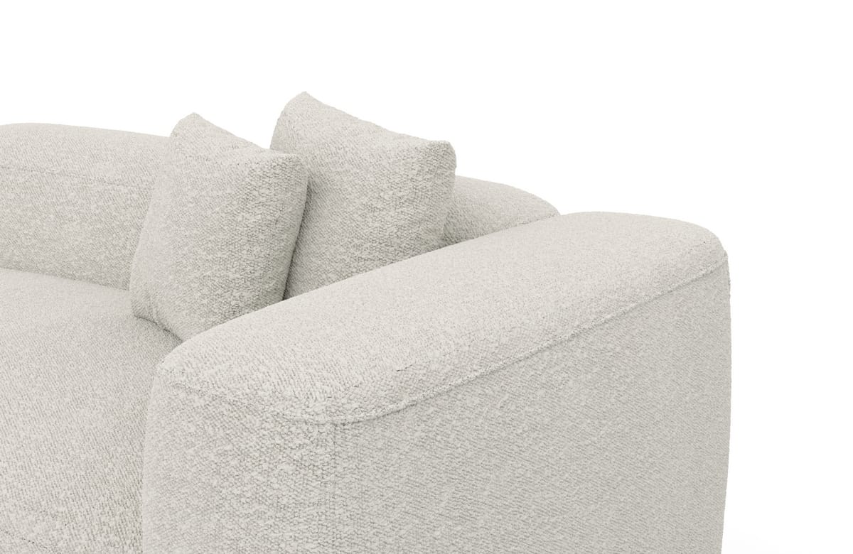 Stoff Ecksofa Alcudia L-Form Weiß