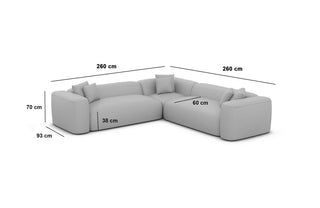 Stoff Ecksofa Alcudia L-Form Blau