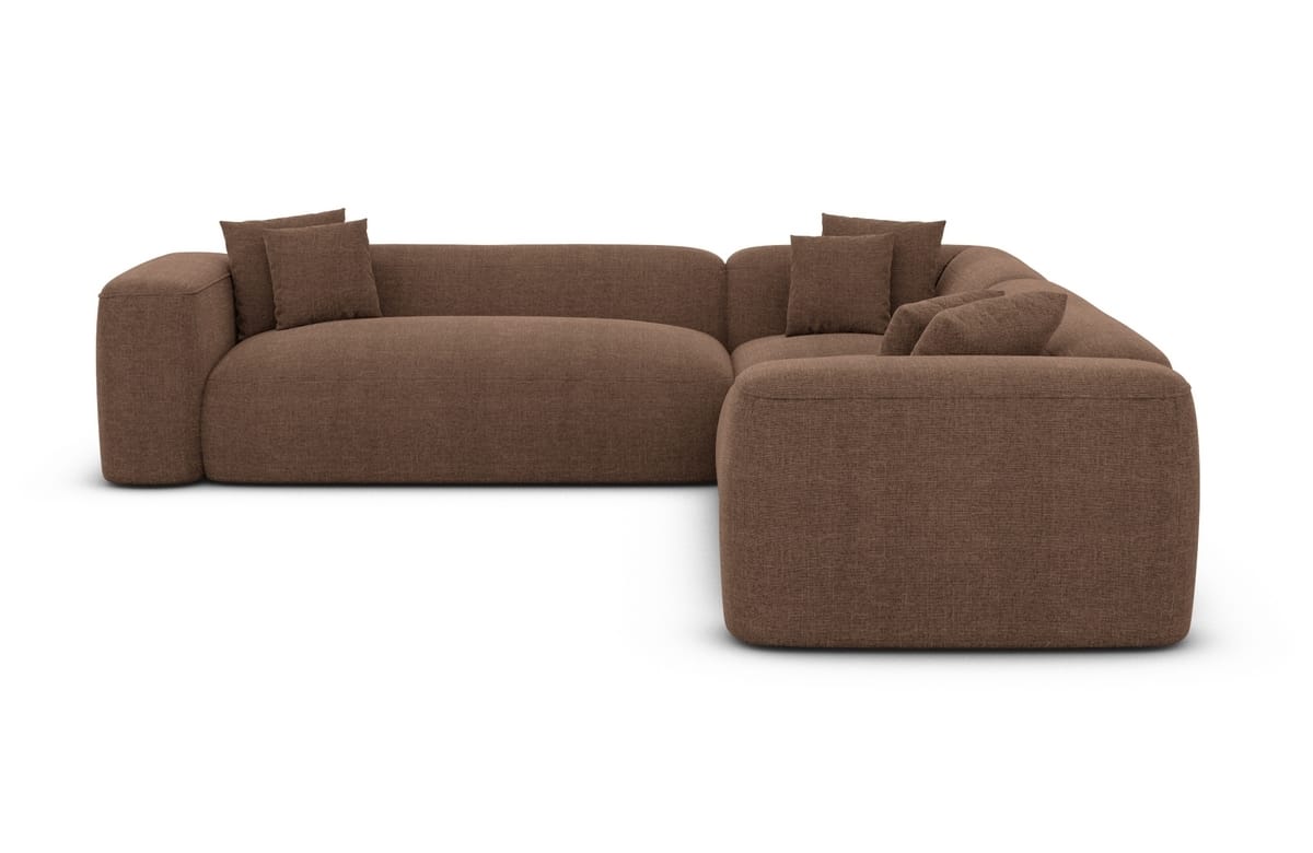 Stoff Ecksofa Alcudia L-Form braun