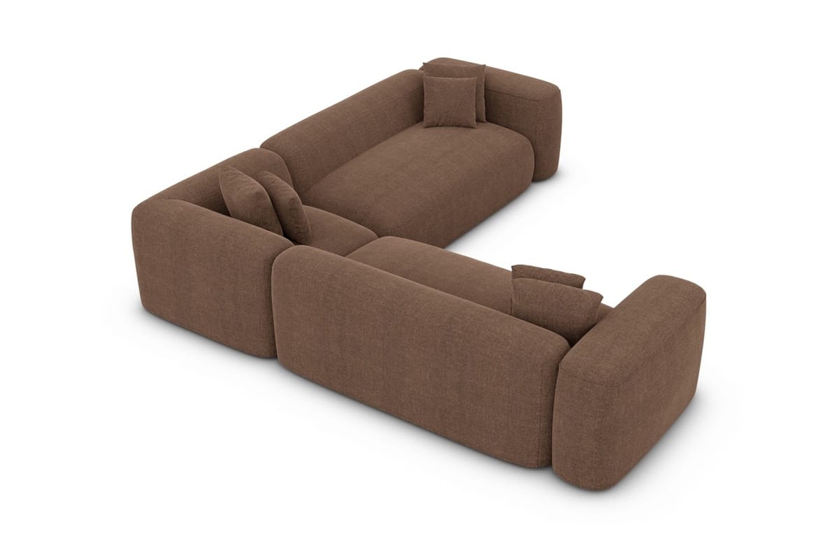 Stoff Ecksofa Alcudia L-Form braun