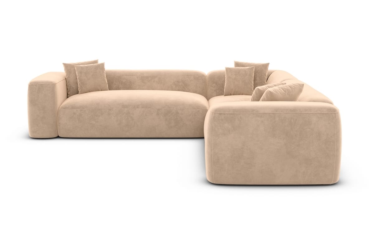 Stoff Ecksofa Alcudia L-Form Beige