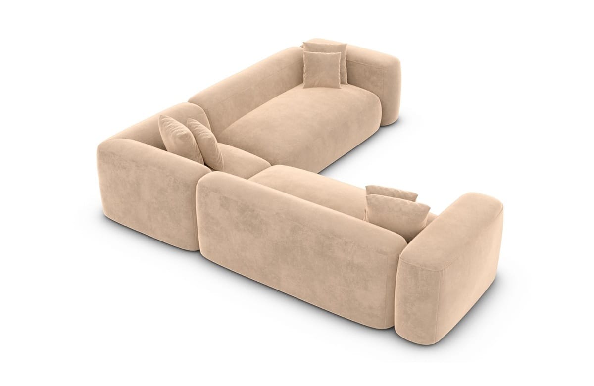 Stoff Ecksofa Alcudia L-Form Beige