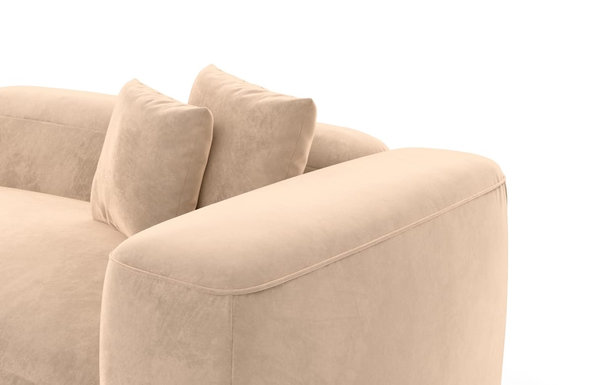 Stoff Ecksofa Alcudia L-Form Beige