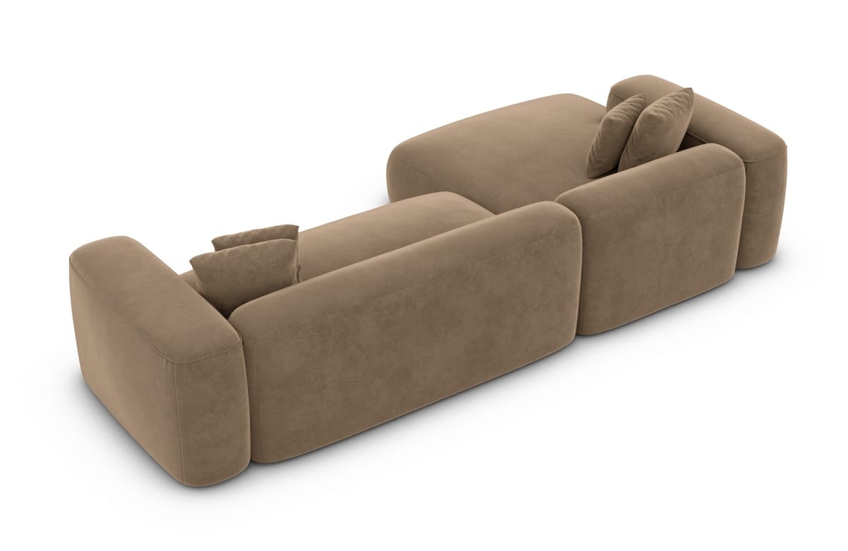 Couch Alcudia L-Form in Stoff Braun