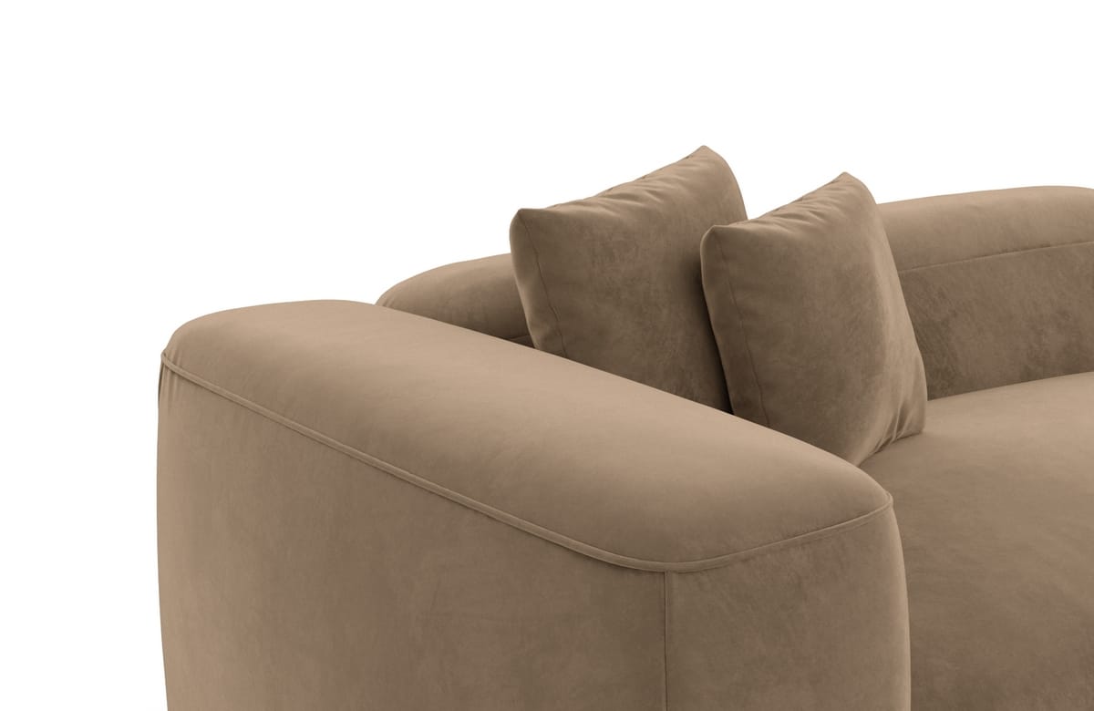 Couch Alcudia L-Form in Stoff Braun