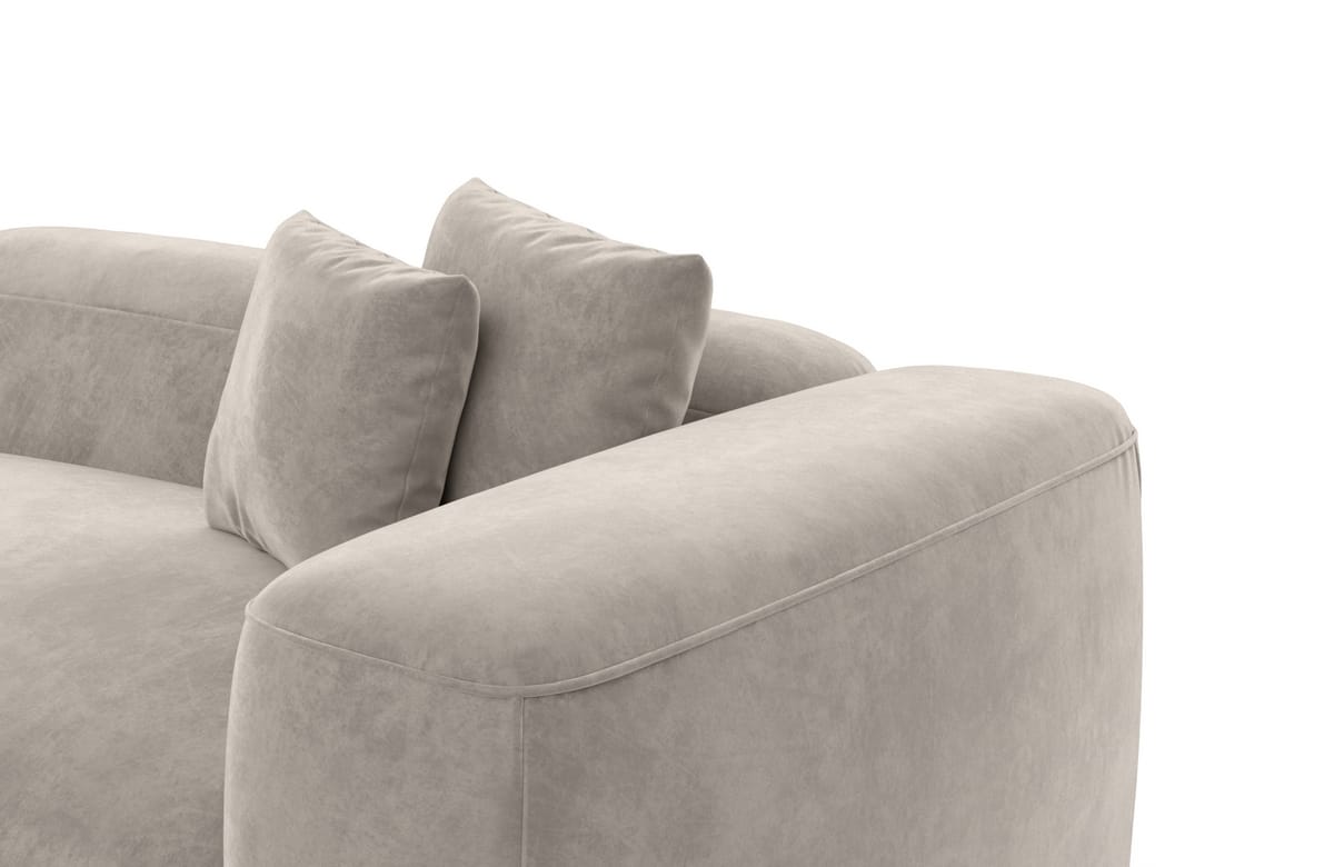 Couch Alcudia L-Form in Stoff Sand