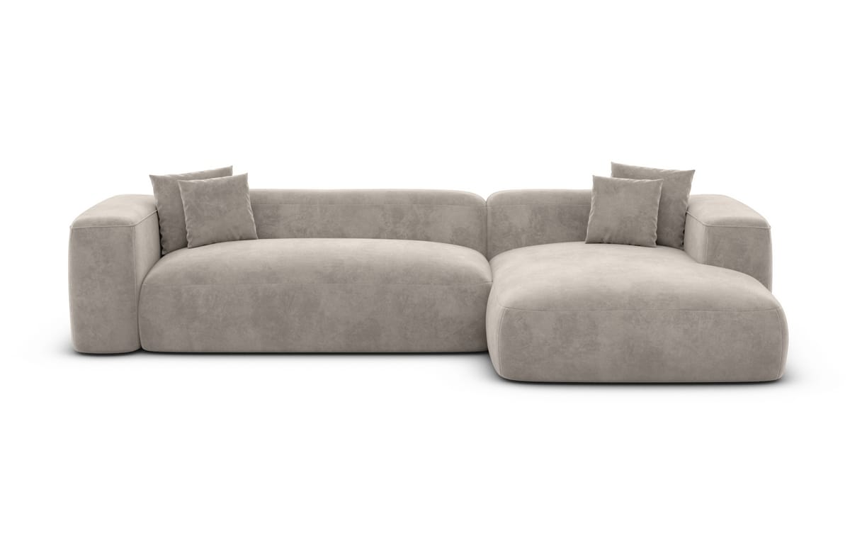 Couch Alcudia L-Form in Stoff Sand