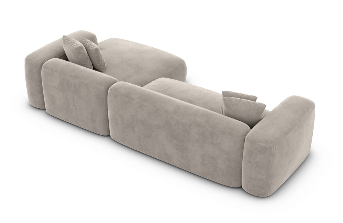 Couch Alcudia L-Form in Stoff Sand