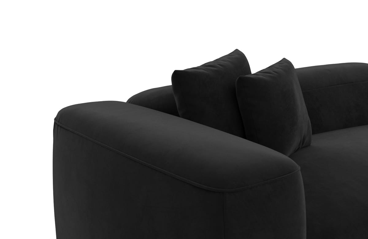 Couch Alcudia L-Form in Stoff Schwarz
