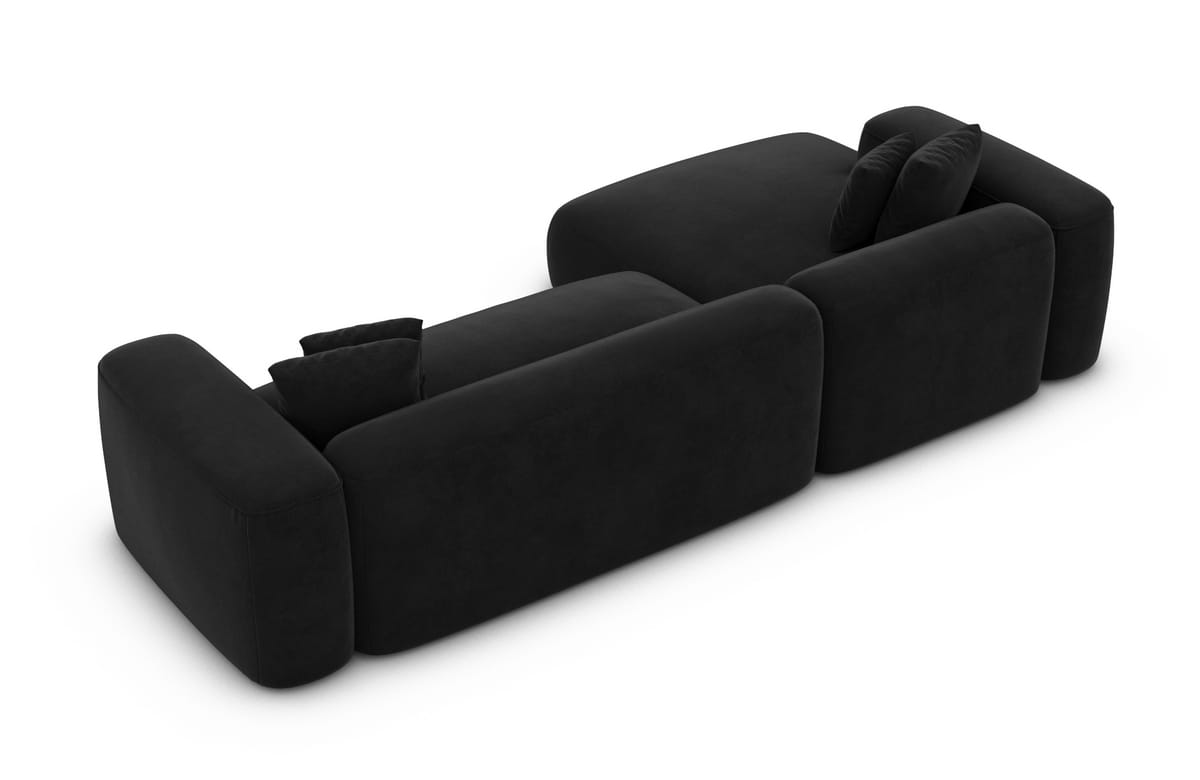 Couch Alcudia L-Form in Stoff Schwarz