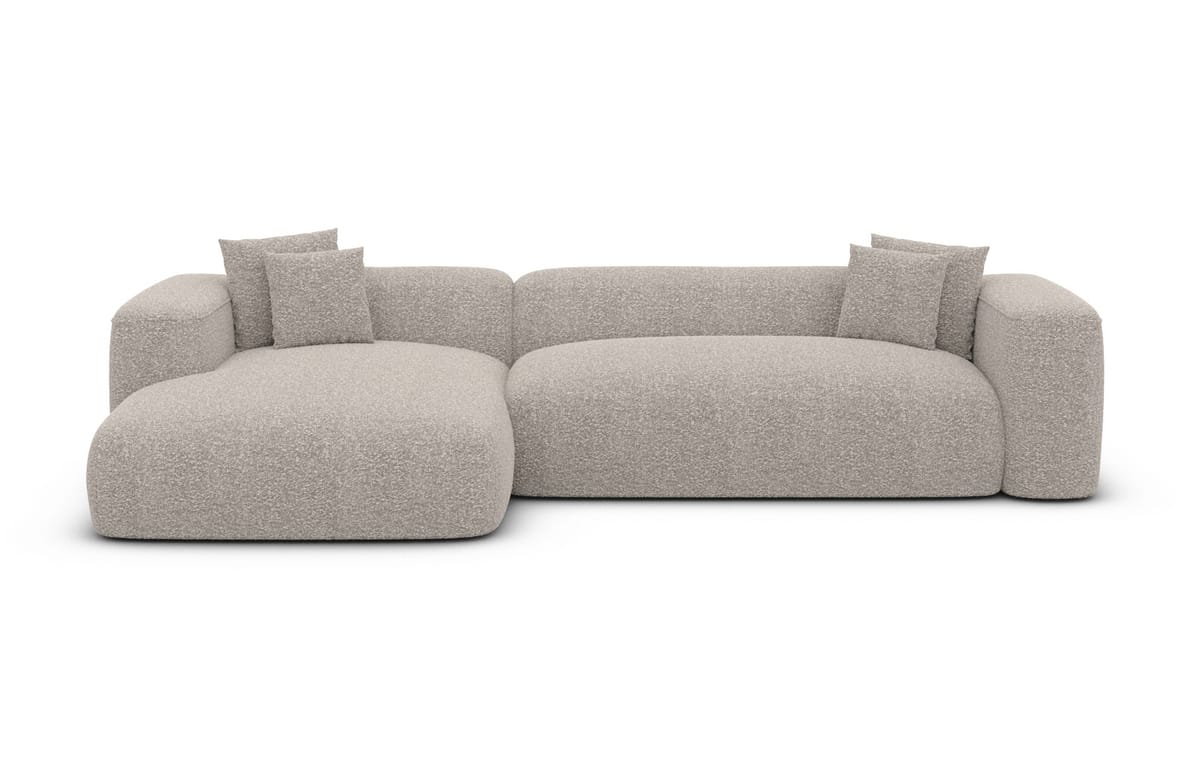 Couch Alcudia L-Form in Stoff Pearl