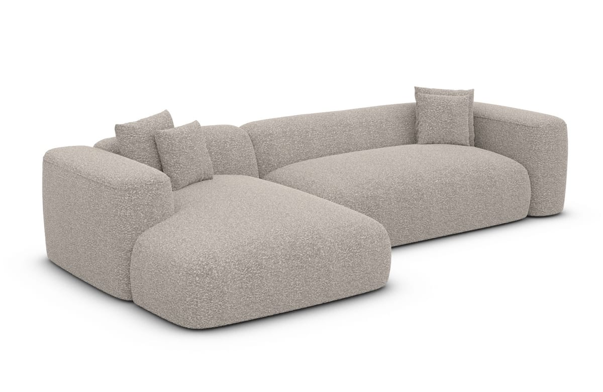 Couch Alcudia L-Form in Stoff Pearl