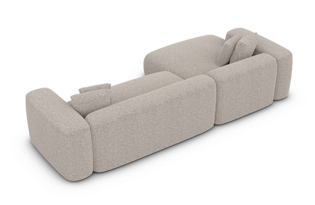 Couch Alcudia L-Form in Stoff Pearl