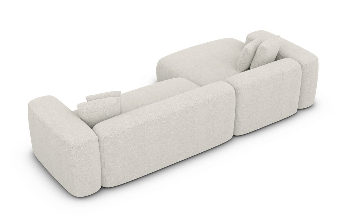 Couch Alcudia L-Form in Stoff Weiß