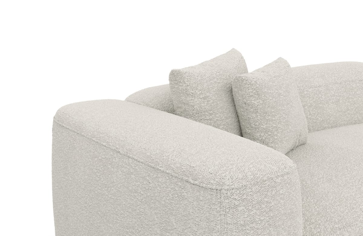Couch Alcudia L-Form in Stoff Weiß