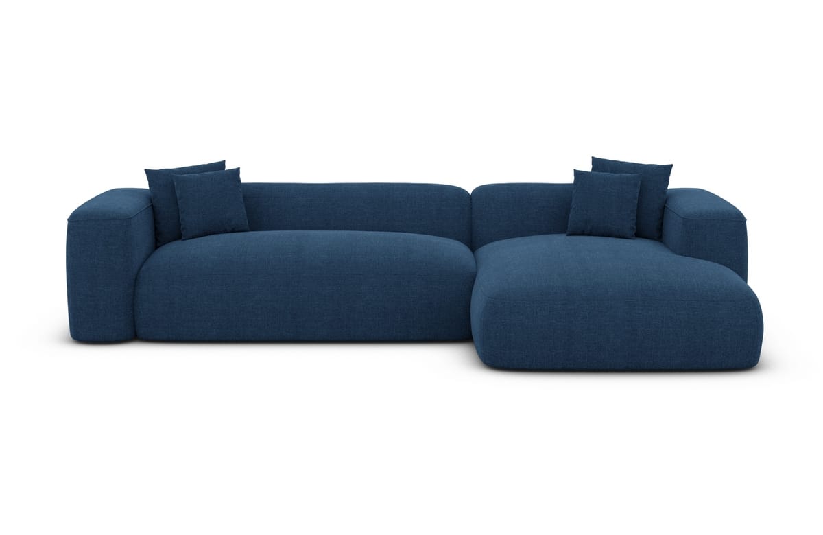 Couch Alcudia L-Form in Stoff Blau
