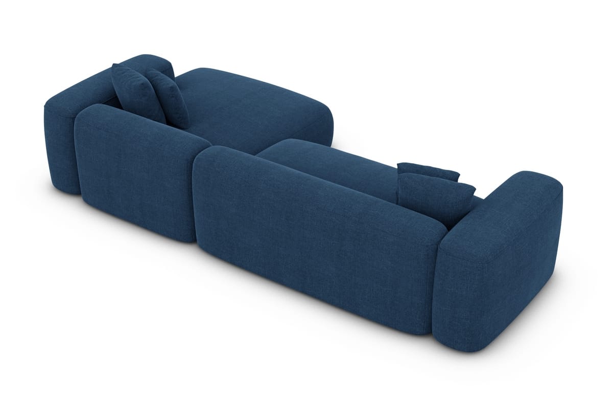 Couch Alcudia L-Form in Stoff Blau