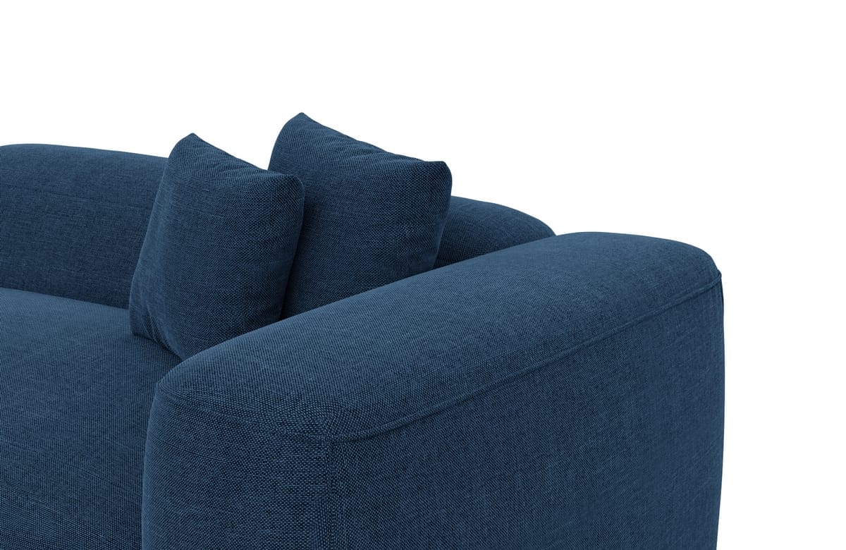 Couch Alcudia L-Form in Stoff Blau