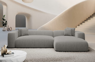 Couch Alcudia L-Form in Stoff Hellgrau
