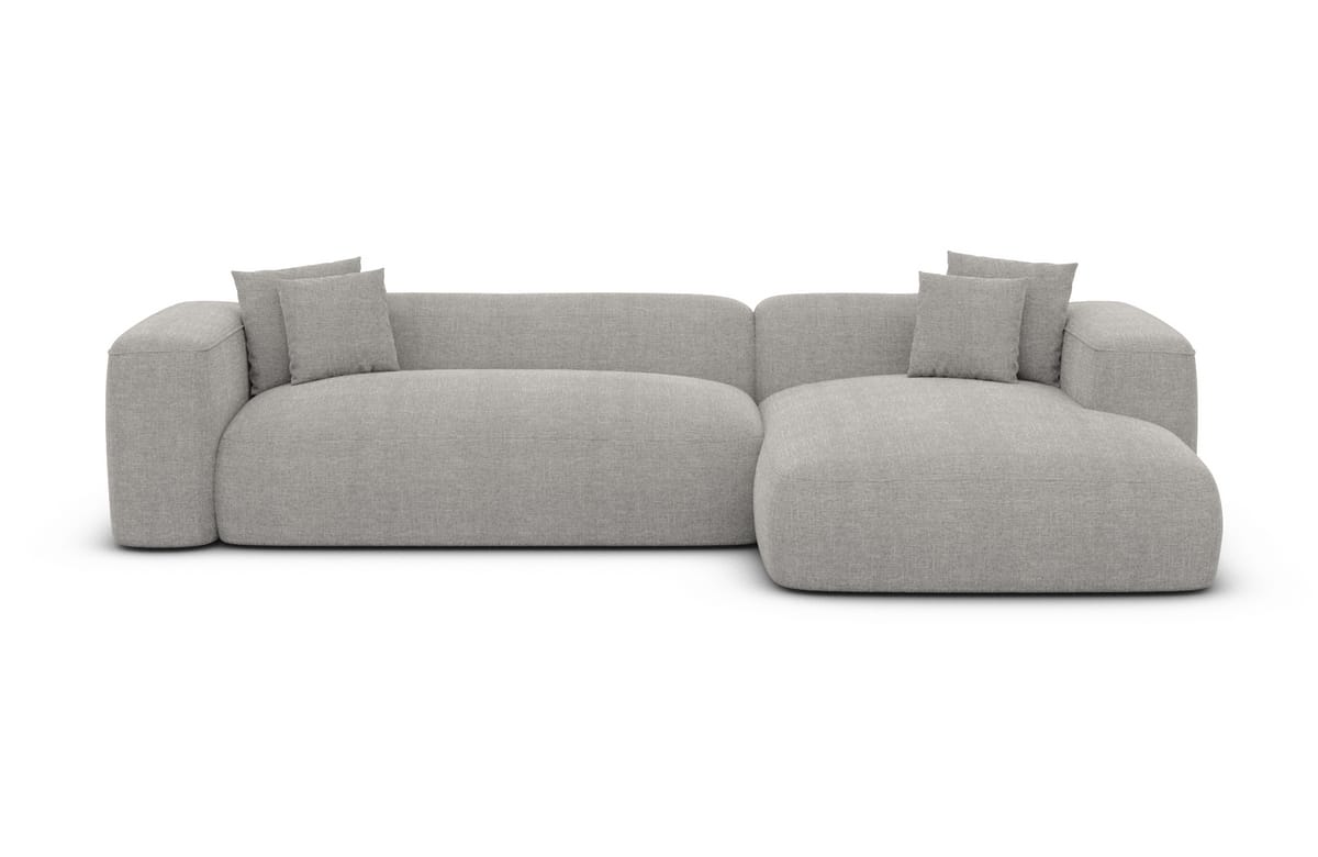 Couch Alcudia L-Form in Stoff Hellgrau