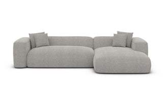 Couch Alcudia L-Form in Stoff Hellgrau
