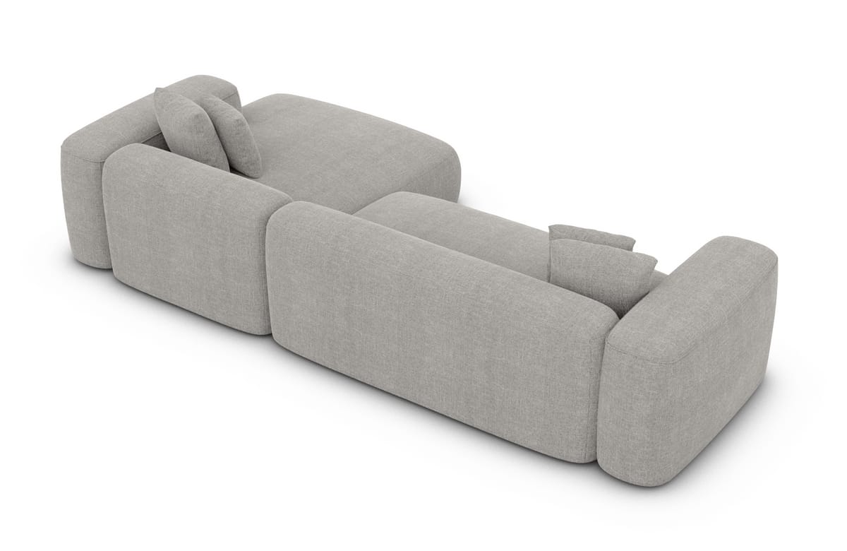 Couch Alcudia L-Form in Stoff Hellgrau