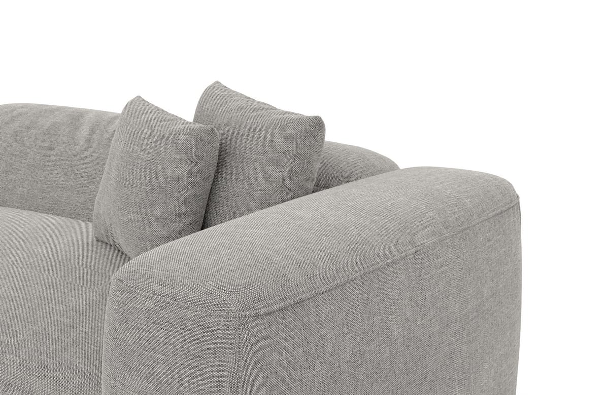 Couch Alcudia L-Form in Stoff Hellgrau