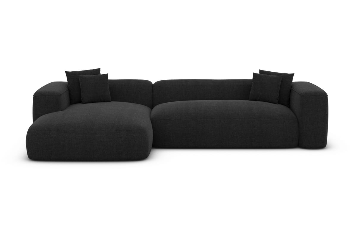 Eckcouch Alcudia L-Form Kurz Stoff Schwarz