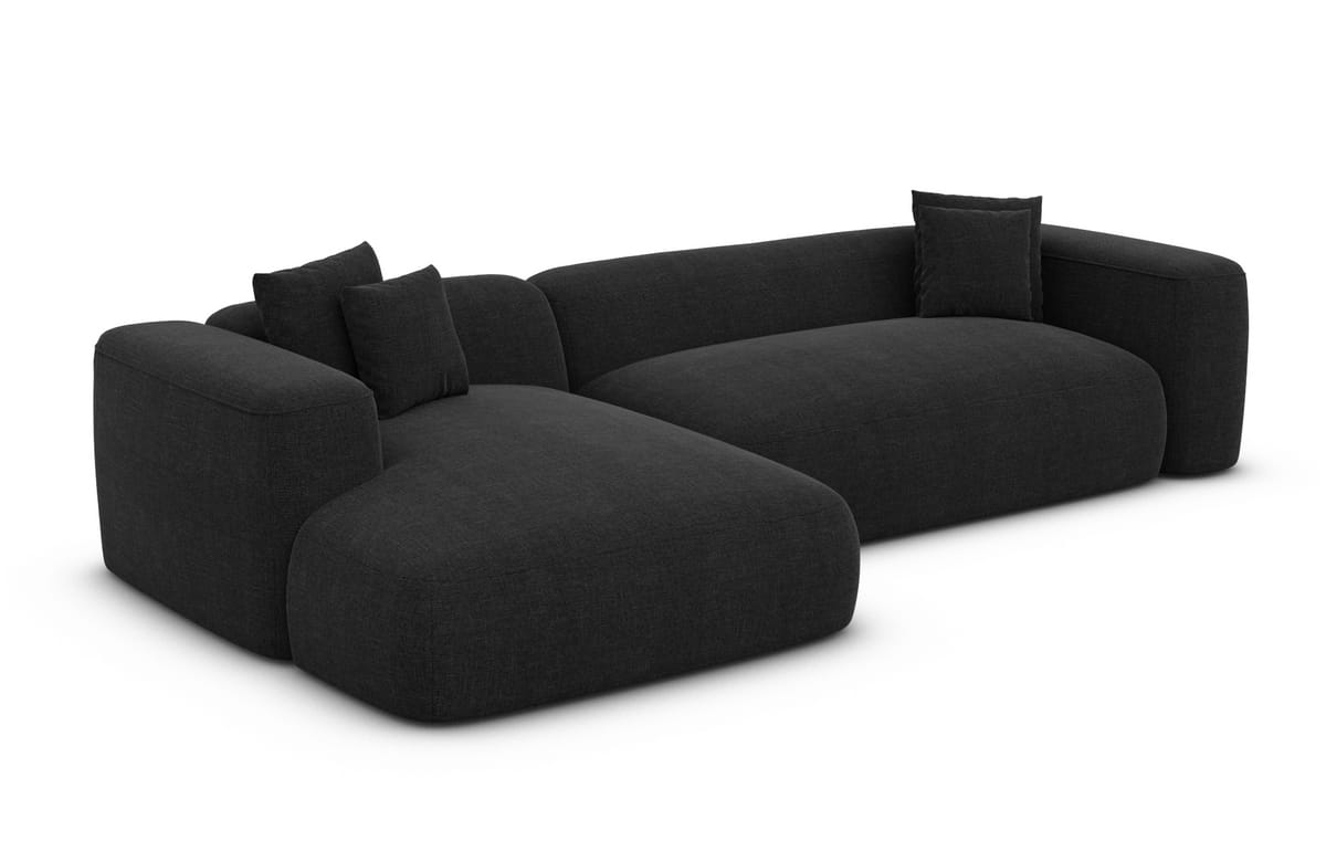 Eckcouch Alcudia L-Form Kurz Stoff Schwarz