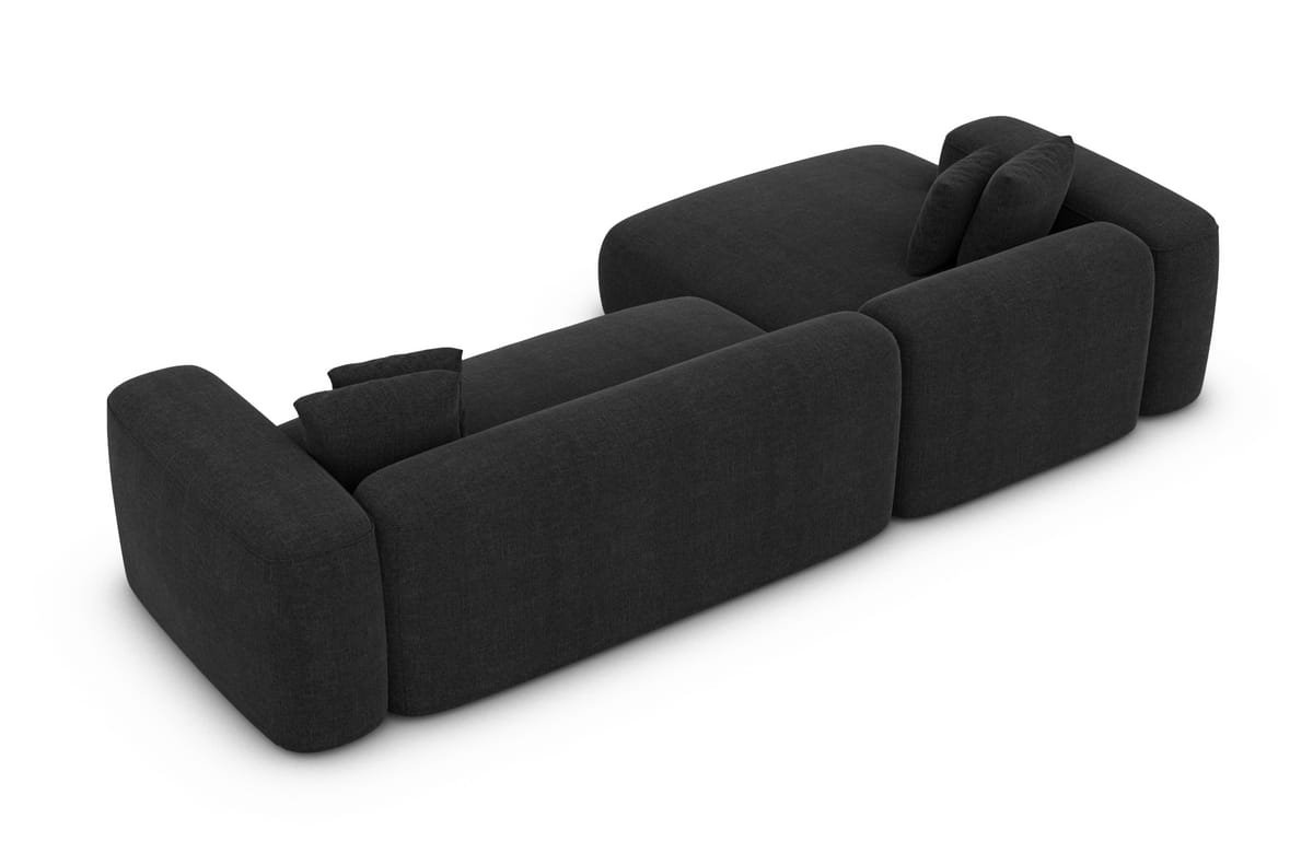 Eckcouch Alcudia L-Form Kurz Stoff Schwarz