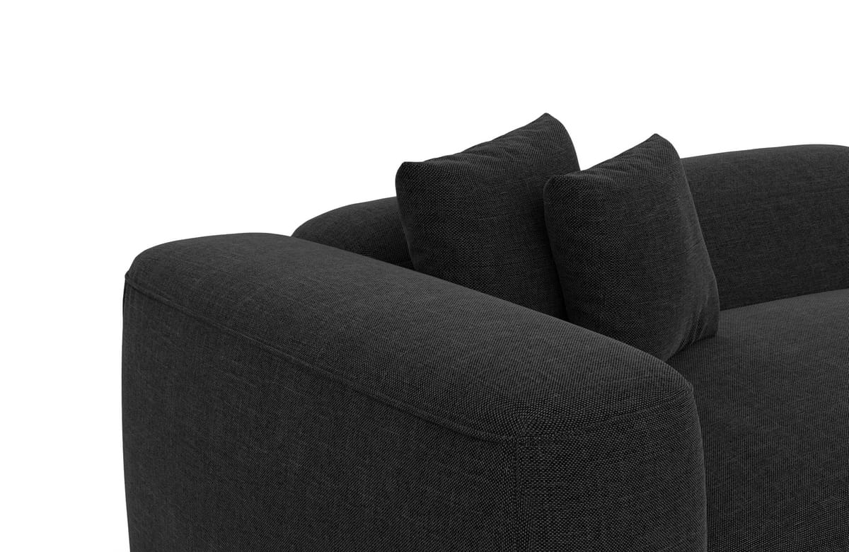 Eckcouch Alcudia L-Form Kurz Stoff Schwarz
