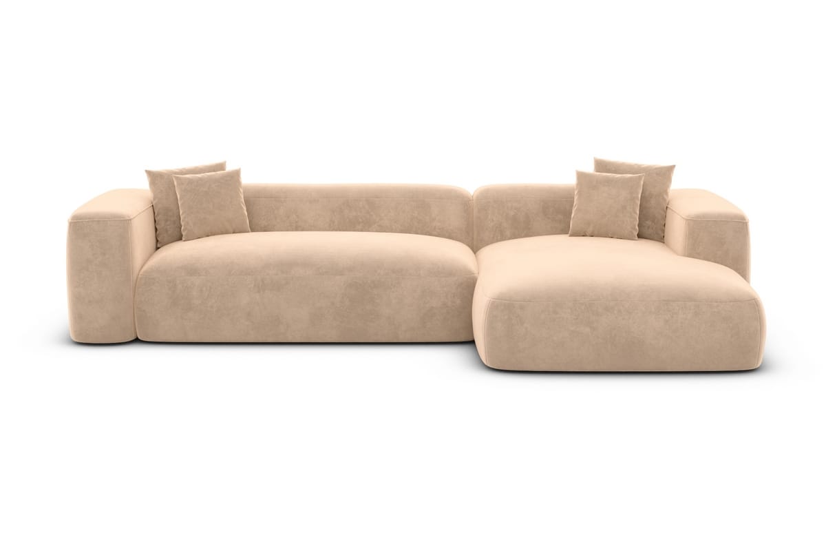 Couch Alcudia L-Form in Stoff Beige