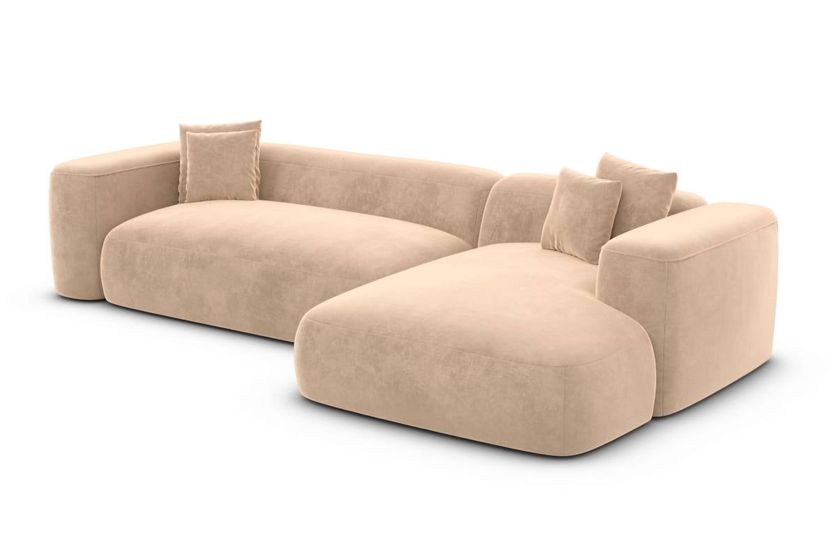 Couch Alcudia L-Form in Stoff Beige