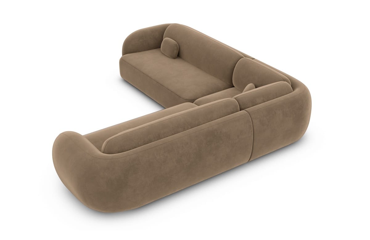 Couch Altea L-Form in Stoff Braun