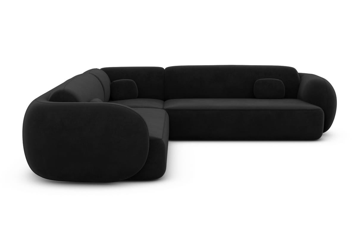 Couch Altea L-Form in Stoff Schwarz