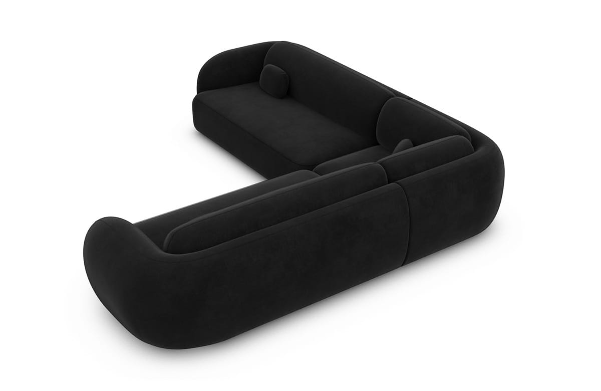 Couch Altea L-Form in Stoff Schwarz