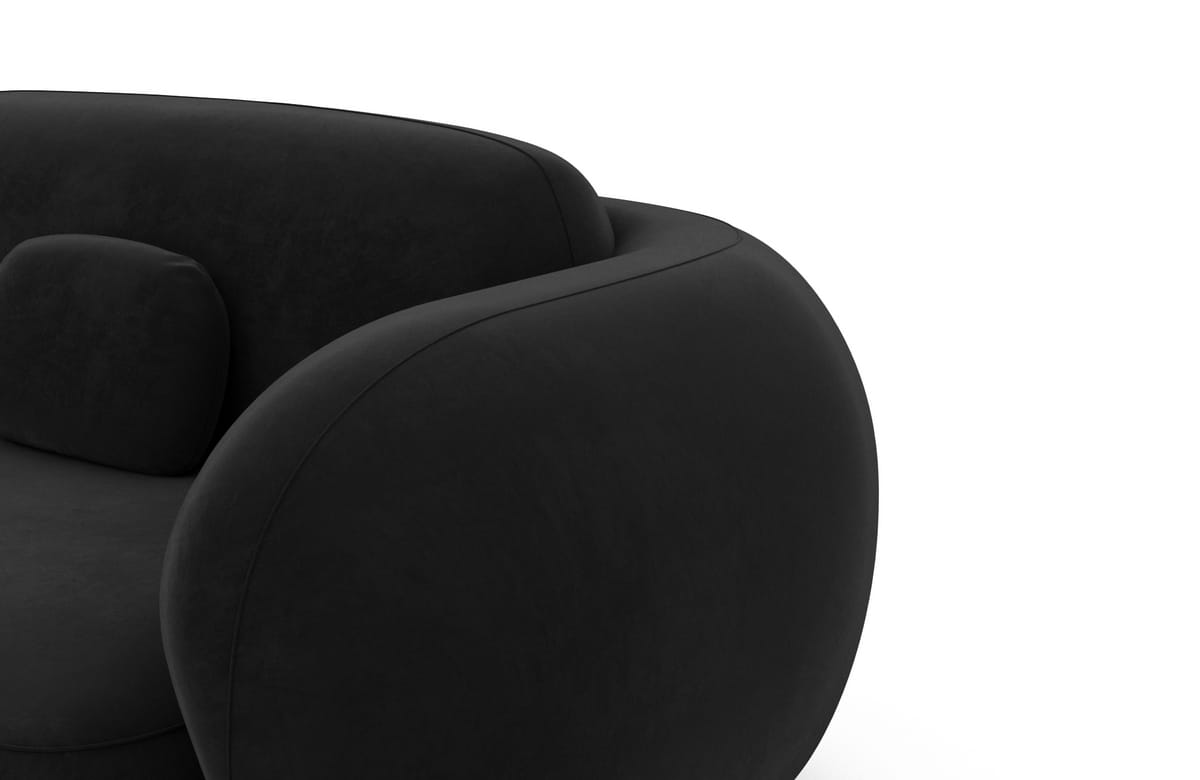Couch Altea L-Form in Stoff Schwarz