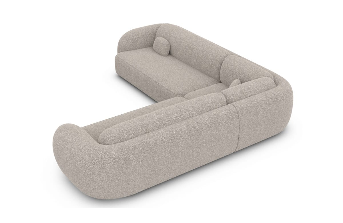 Couch Altea L-Form in Stoff Pearl