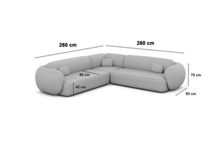 Couch Altea L-Form in Stoff Hellgrau