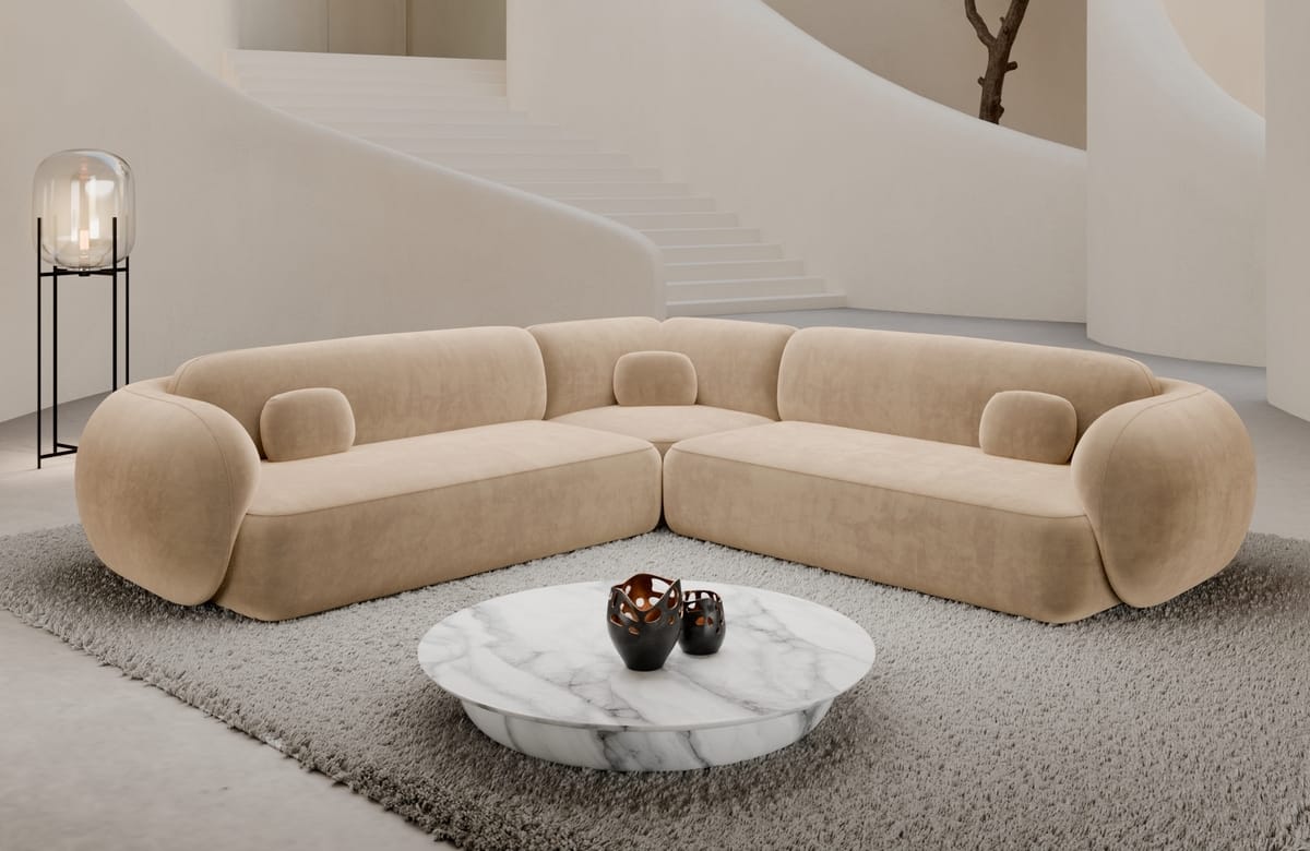Couch Altea L-Form in Stoff Beige