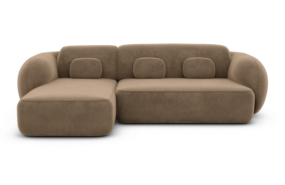 Ecksofa Altea L-Form aus Stoff Braun