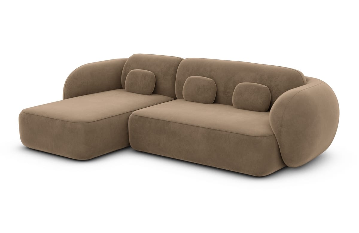 Ecksofa Altea L-Form aus Stoff Braun