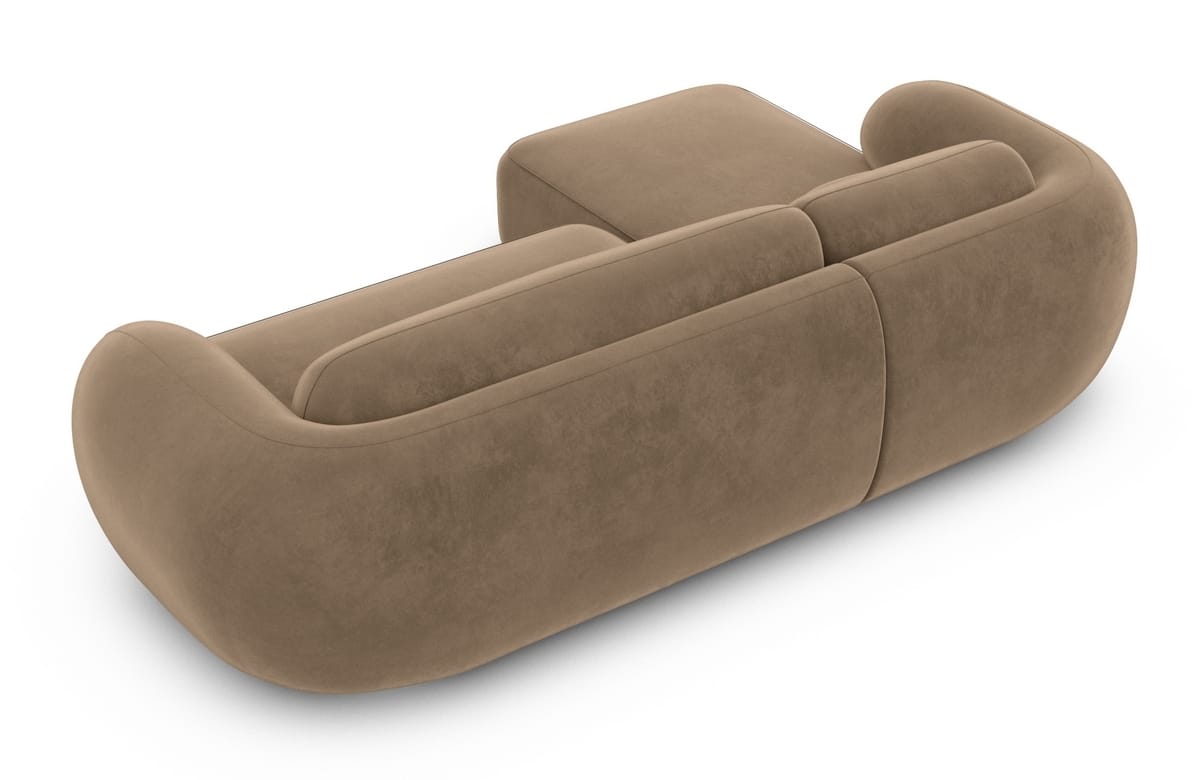 Ecksofa Altea L-Form aus Stoff Braun